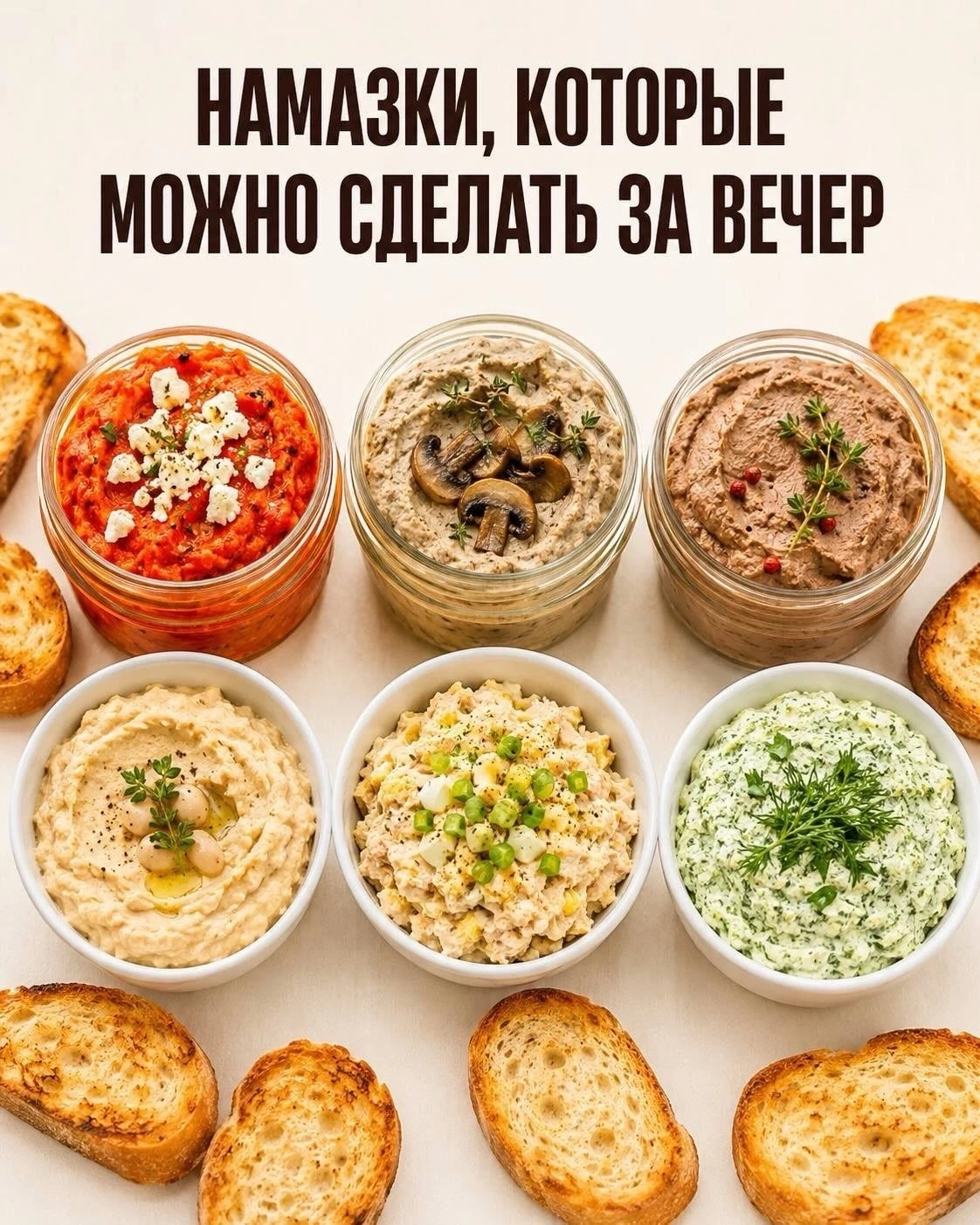 нашла 7 рецептов намазок, выглядят очень аппетитно, обещают быть вкусными,  вот только ...