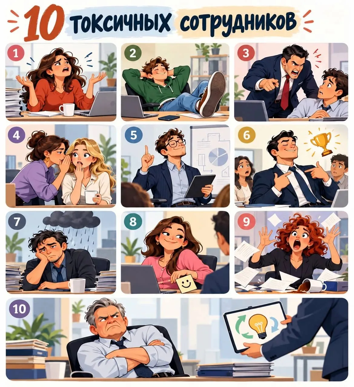 10 токсичных типов сотрудников и как с ними работать