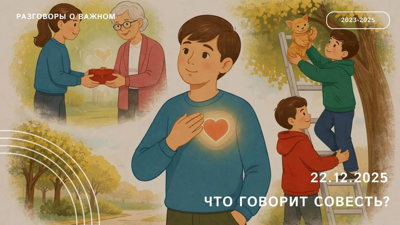 Уважаемые коллеги! 22 декабря на занятии «Разговоры о важном» мы обратимся к теме «Что говорит совес