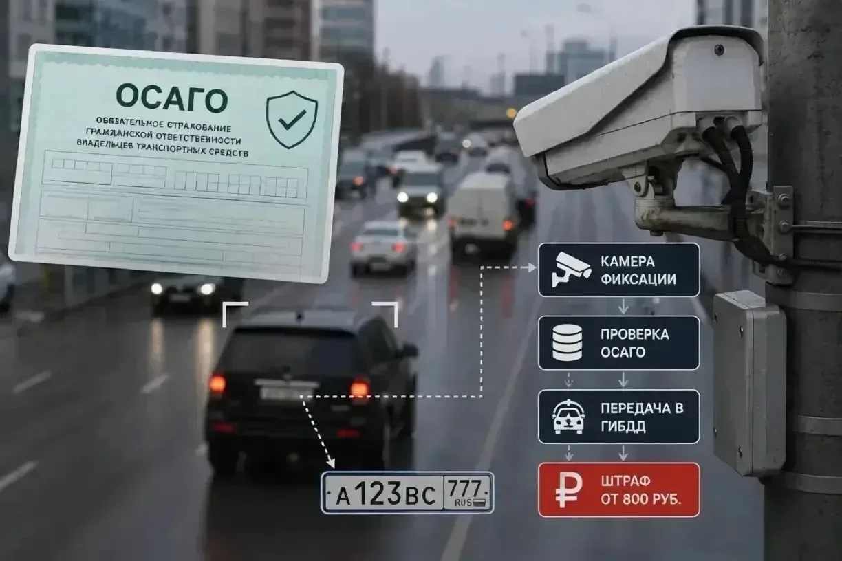 📸 Камеры начнут автоматически ловить водителей без ОСАГО с октября