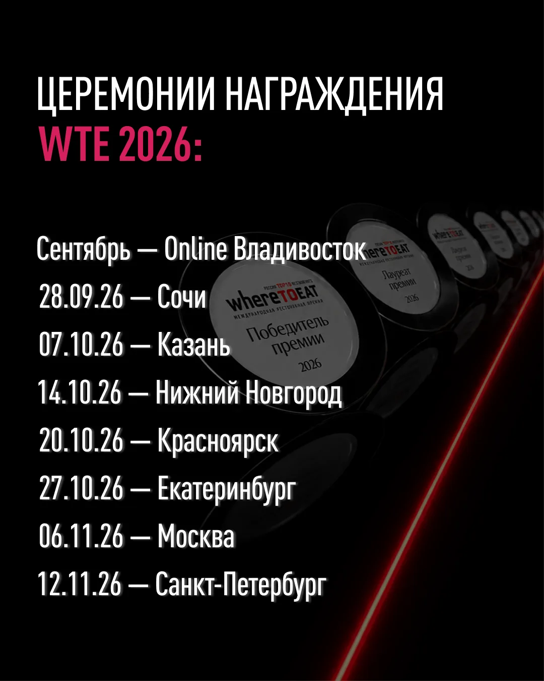 🔔 Ресторанная премия WHERETOEAT открывает новый сезон 2026/2027!