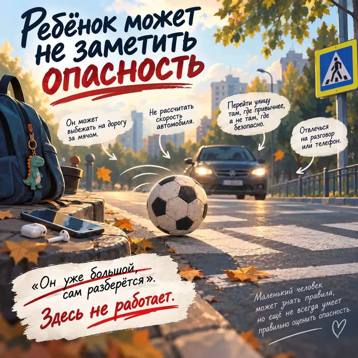 🚦 Дети не нарушают правила специально — они просто иначе воспринимают опасность