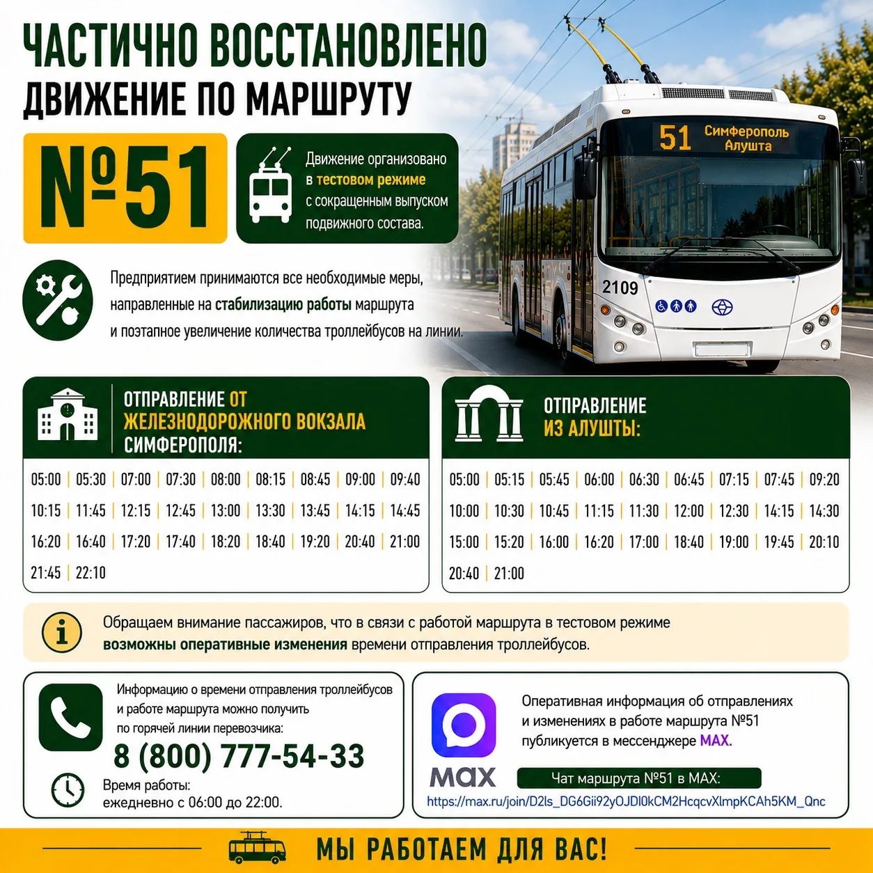 🟨🚎 ГУП РК «Крымтроллейбус» продолжает работу по восстановлению движения троллейбусног...