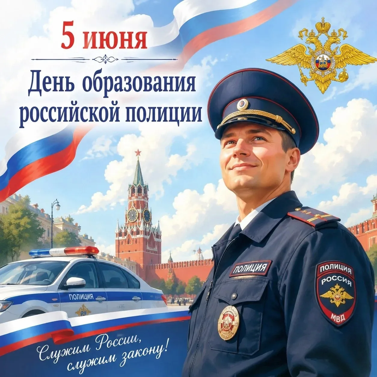 👮‍♂️✨ 5 июня — День образования российской полиции ✨👮‍♀️

Сегодня отмечается памятная дата — День 