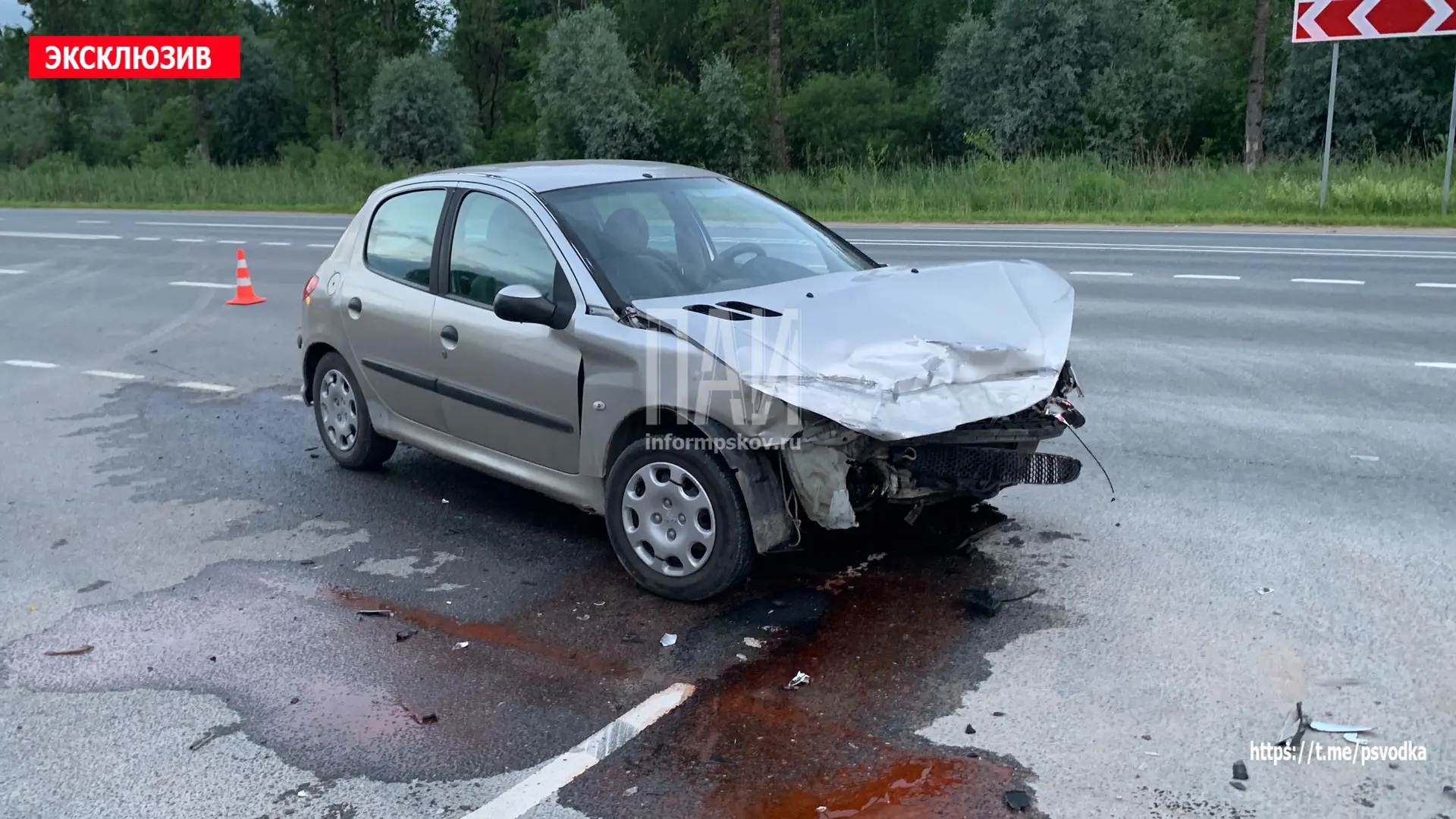 В Псковском районе, на 1-м километре автодороги Псков-Гдов, водитель автомобиля Peugeot 1976 года ро