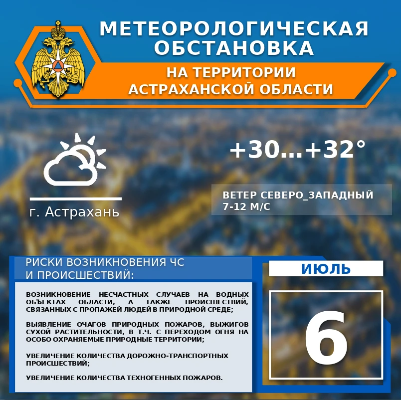 🌏Метеорологическая обстановка на 6 июля