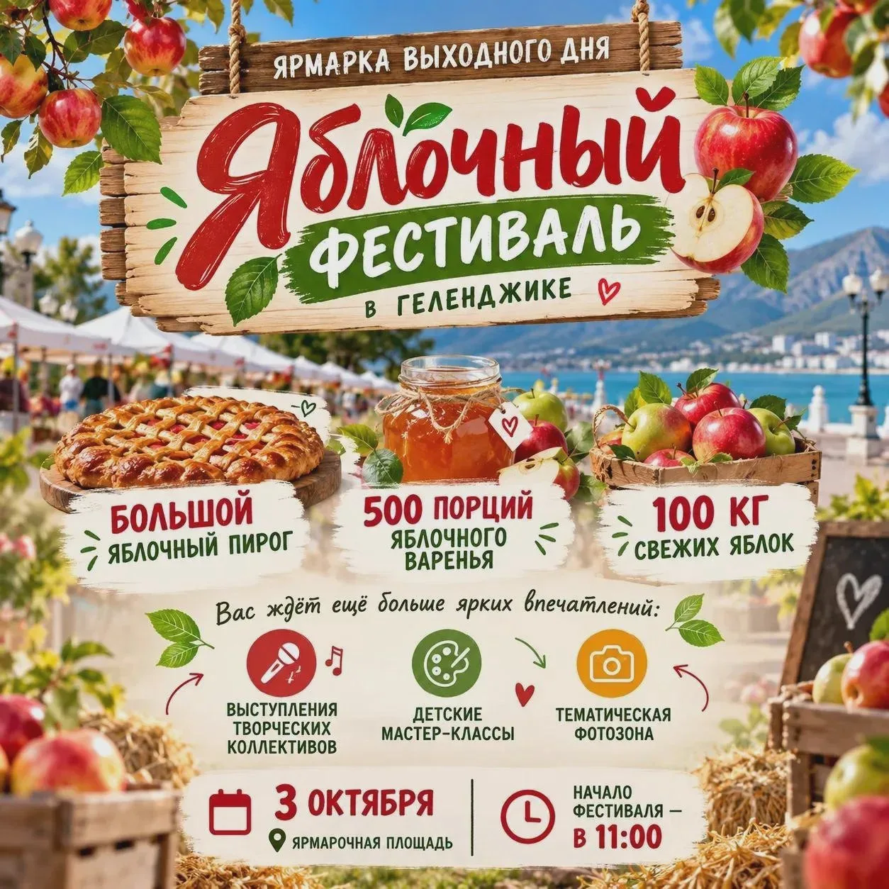 🍎 Завтра в 11:00 — «Яблочный фестиваль»