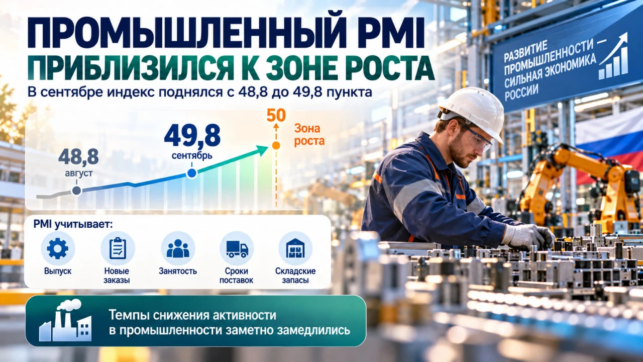 Промышленный PMI — индекс деловой активности в обрабатывающей промышленности России при...
