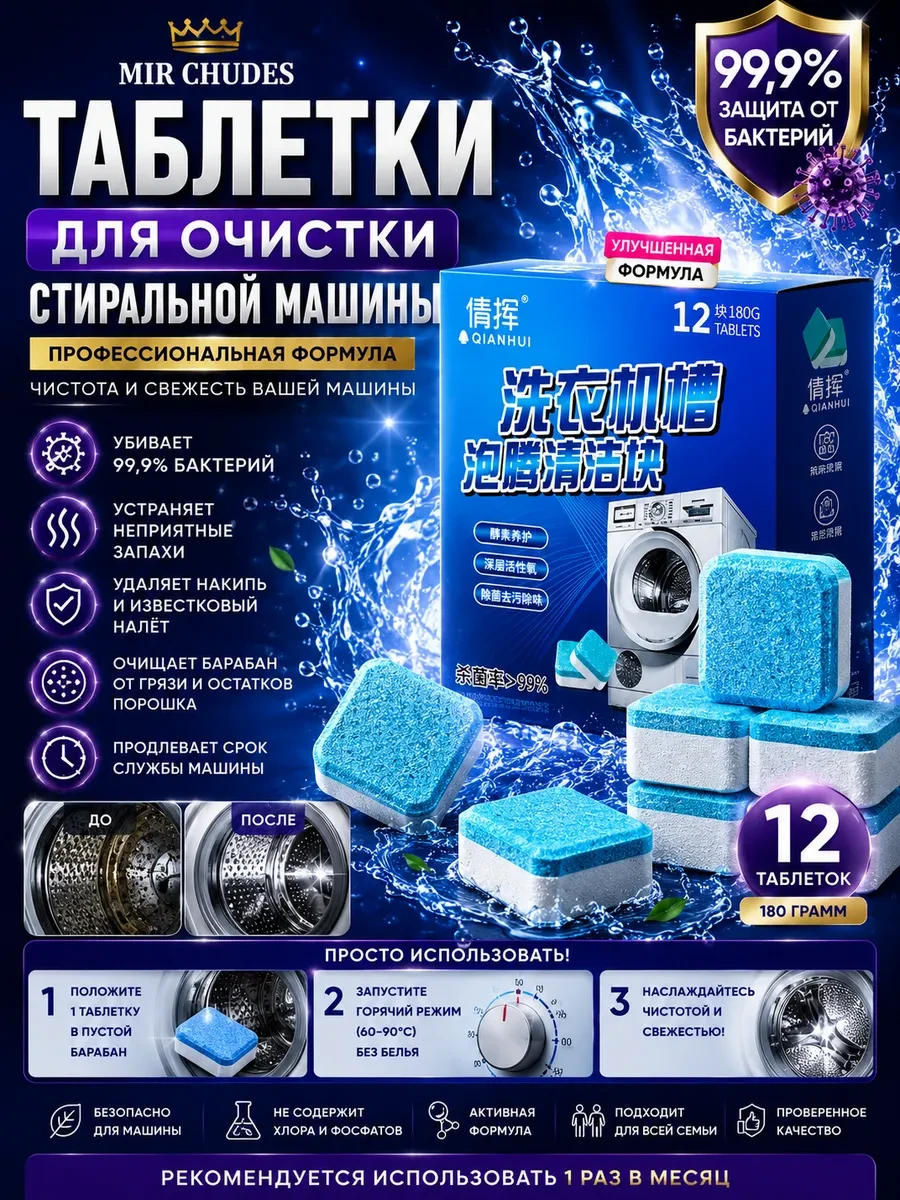 ⚡️ Таблетки для очистки стиральной машины