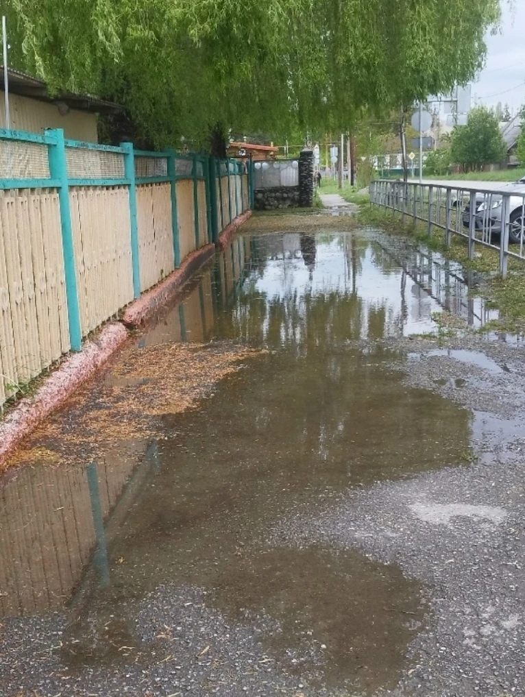 Нам пишут:  - К псебайскому детскому саду №11 "Теремок" пешком подойти практически невозможно. Лужи 