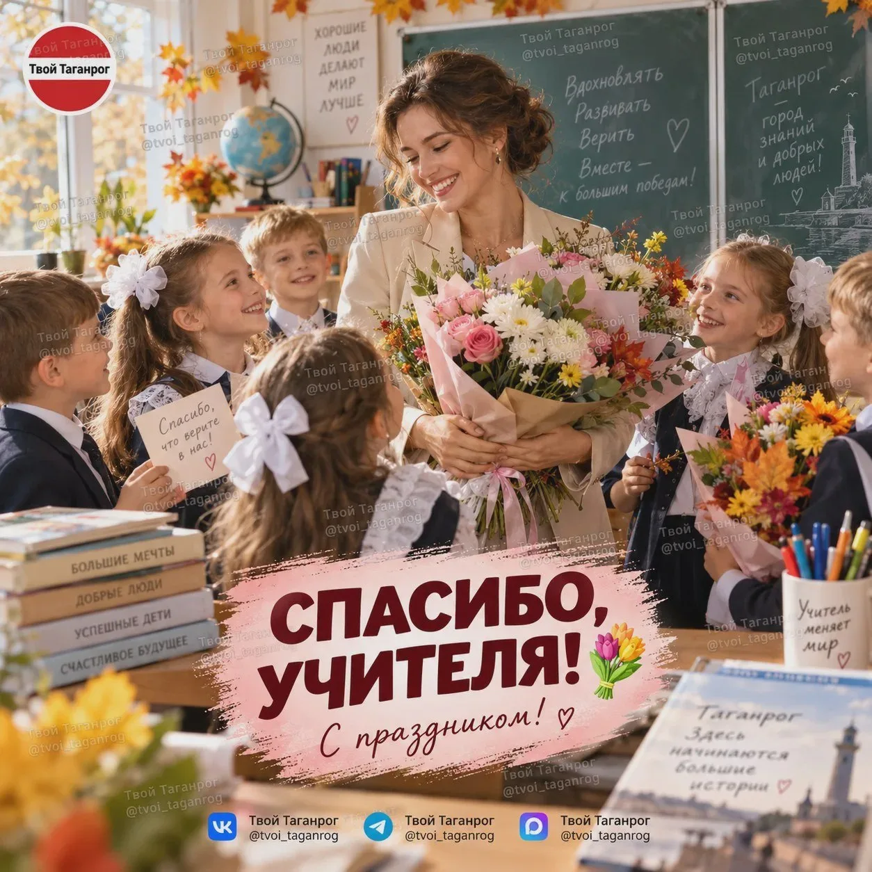 🎓 Сегодня День учителя — поздравляем педагогов Таганрога