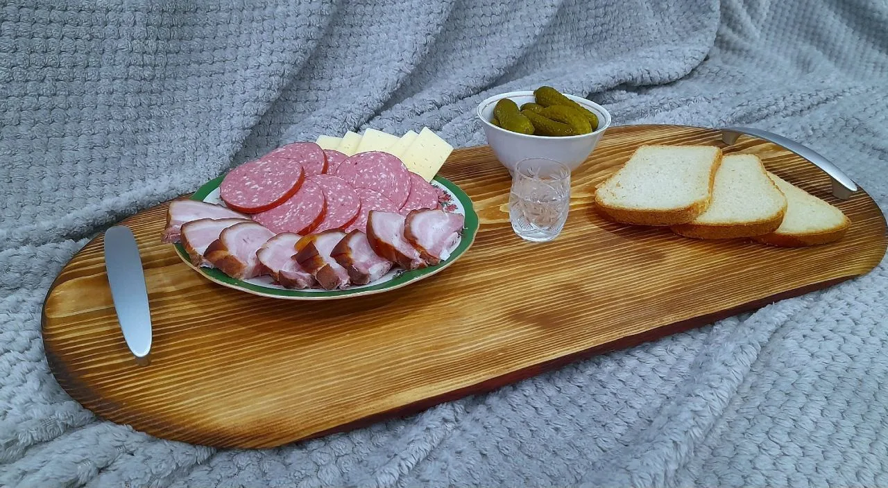 Поднос из дерева, послужит отличным от ребутом для вашего дома кухни , покрыт без цветн...