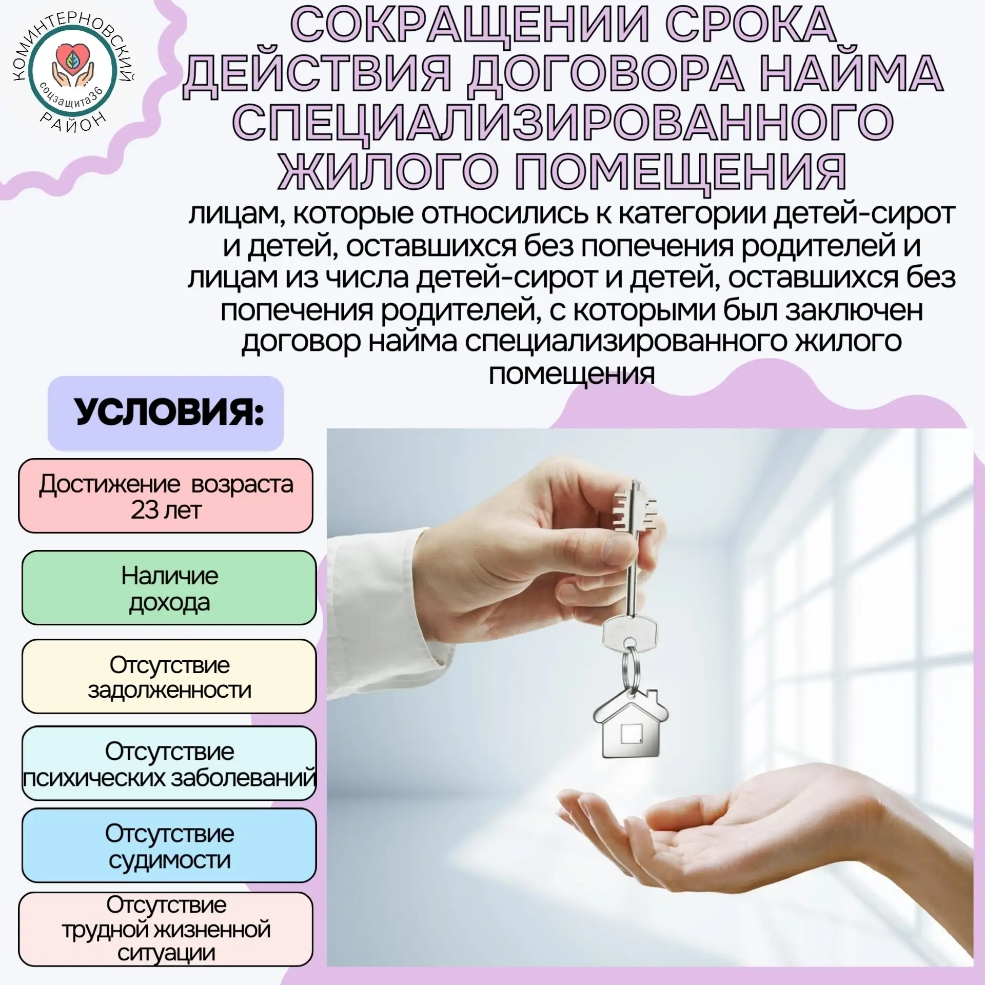 📌 С заявлением о сокращении срока действия договора найма специализированного жилого п...