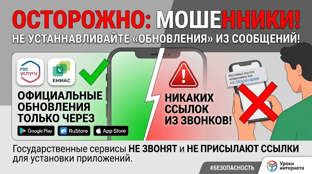 Мошенники предлагают установить «обновление» для Госуслуг и ЕМИАС — не открывайте