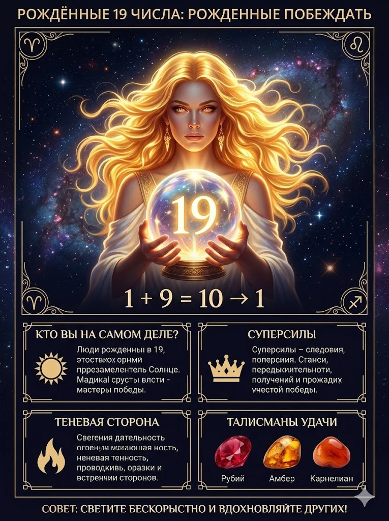 ☀️ Рожденные побеждать: Магия числа 19
