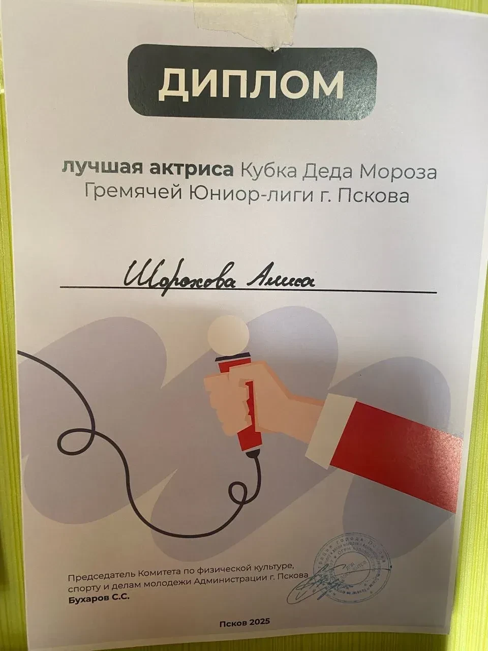 Поздравляем Алису Шорохову из 5 «Б»! Эта талантливая ученица увлекается творчеством и играет в КВН в