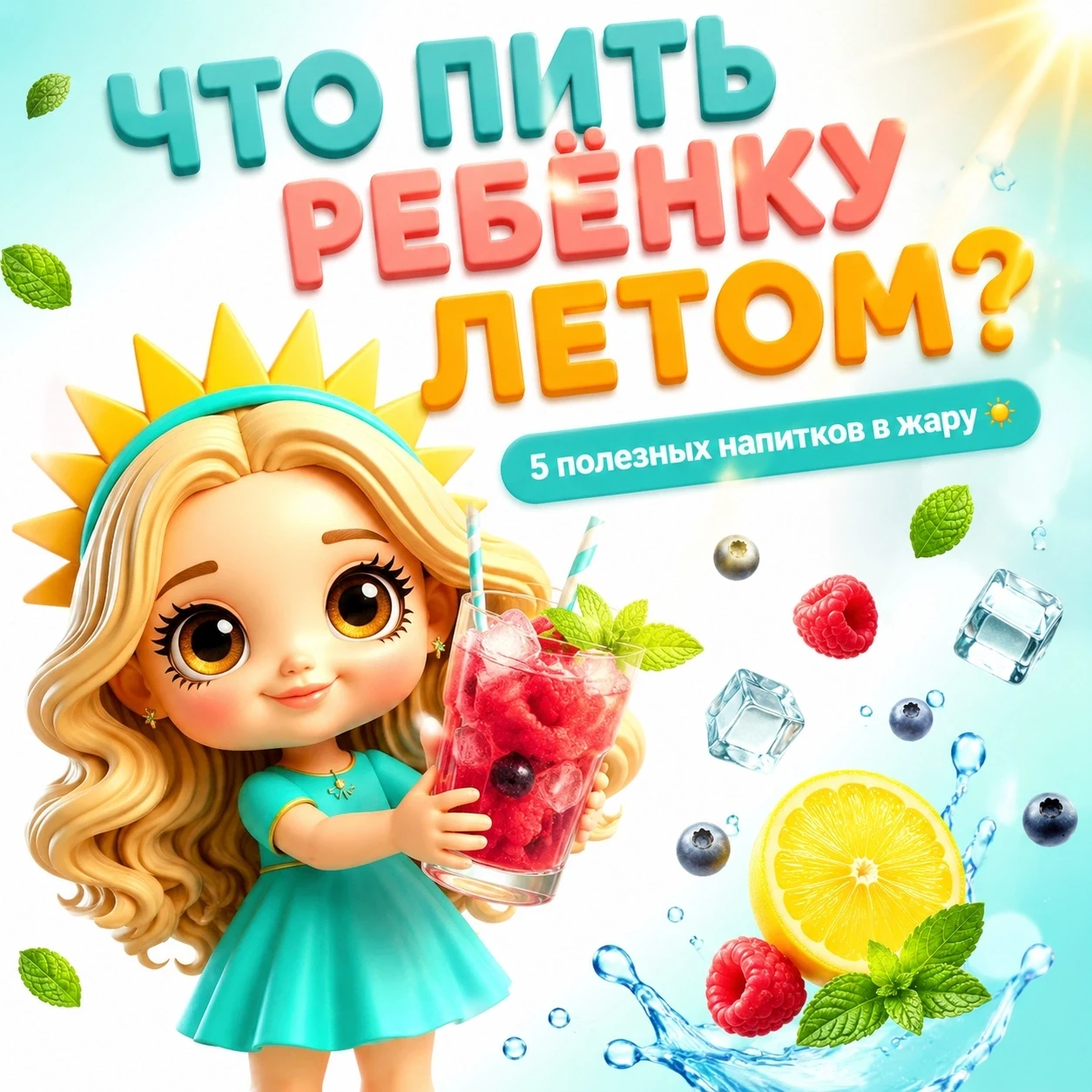 💦 Лето, жара… Что налить ребёнку в стакан?
