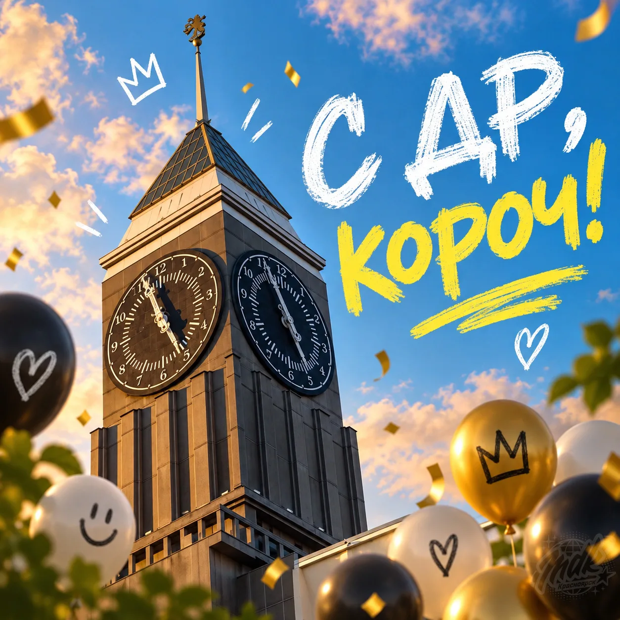 🥳🎂🎉 Главным часам Красноярска сегодня стукнуло 25 лет
