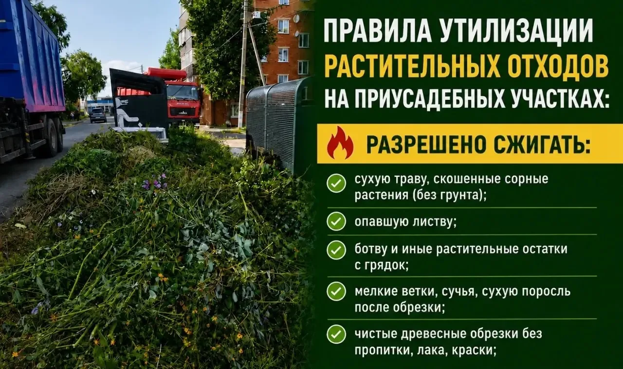 Сжигайте растительные отходы только на своих участках, соблюдая требования пожарной без...