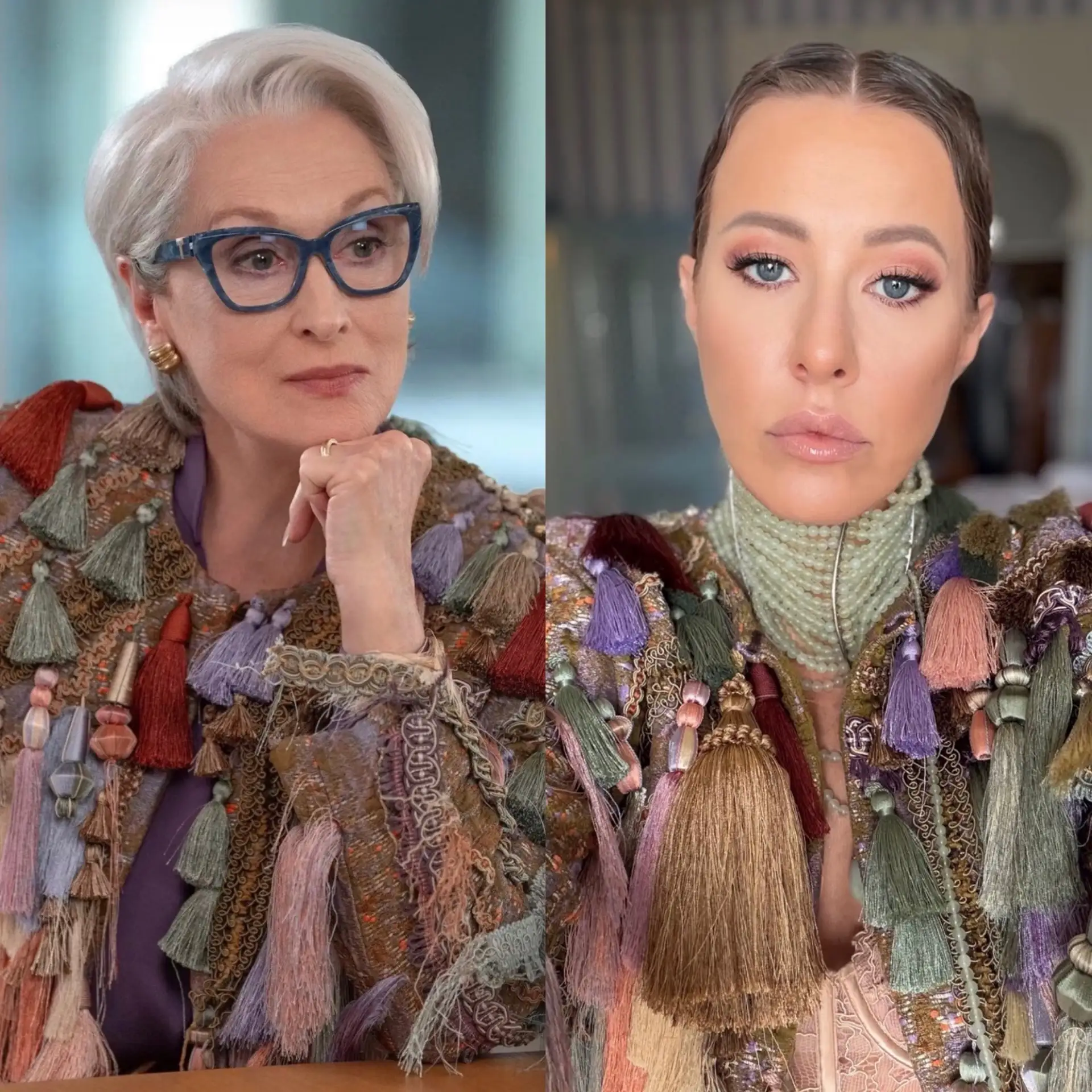 Ксения Собчак и Мерил Стрип — один жакет на двоих 🖌️🎨
