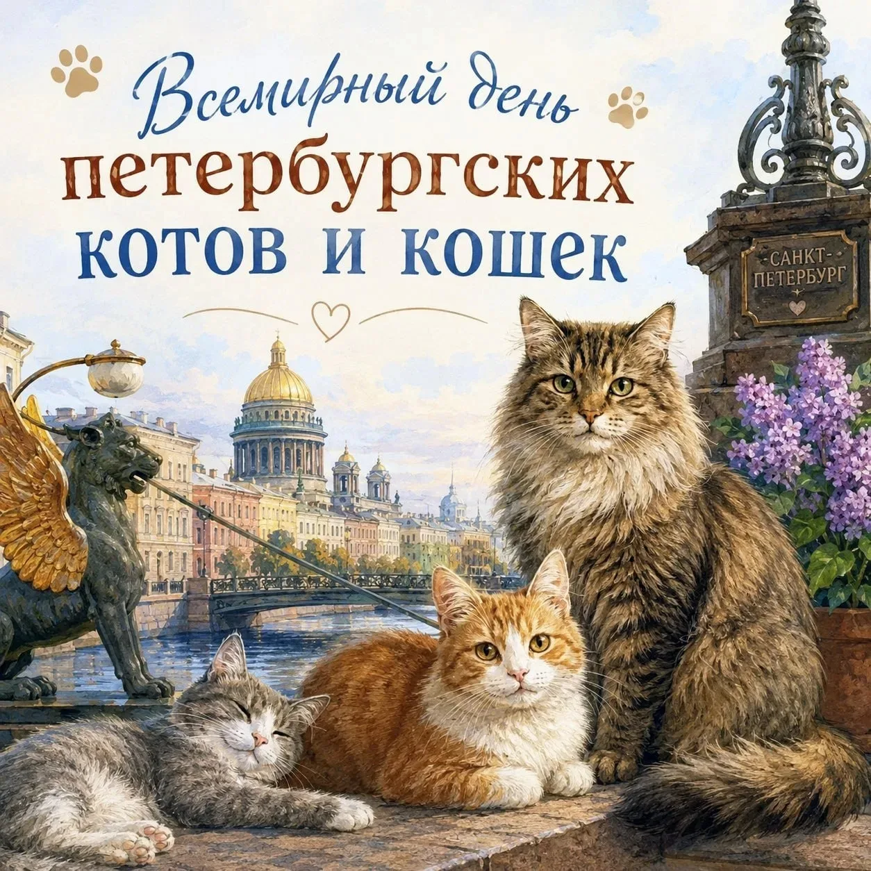 🐱🏛 8 июня — Всемирный день петербургских котов и кошек 🏛🐱