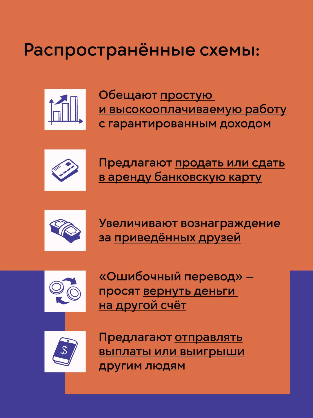 🚫 Вас просят вернуть ошибочный перевод или снять чужие деньги? Стоп – это мошенники!  Если вы пролис