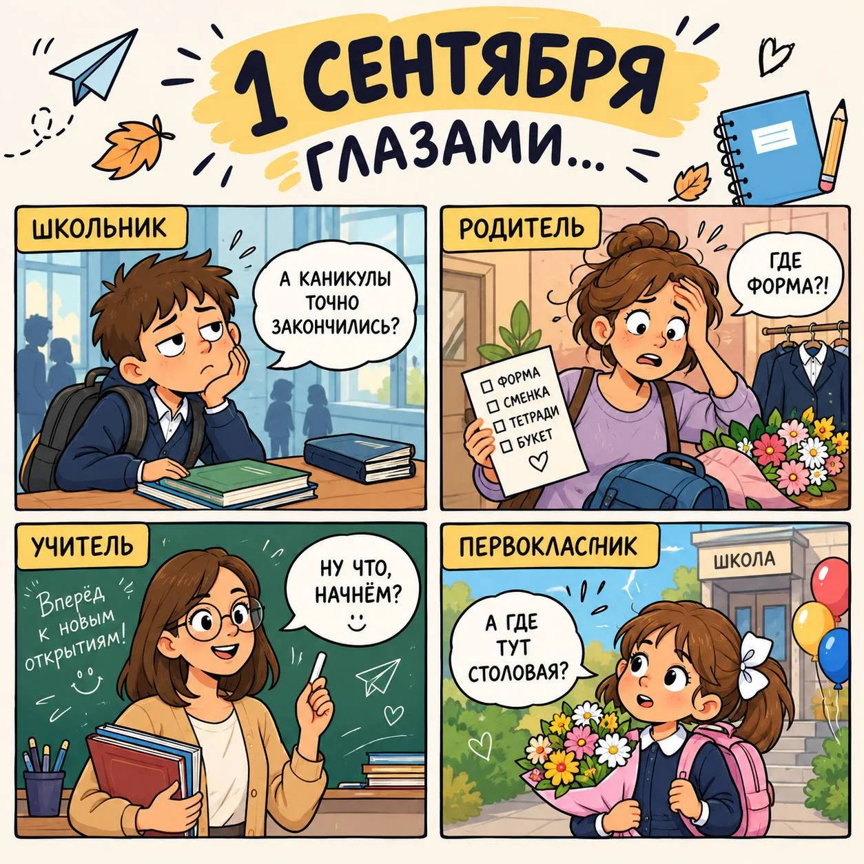 День знаний уже завтра) И 1 сентября - дата, когда у каждого своя история.