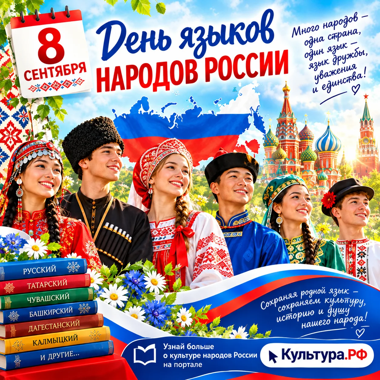 🌿 8 сентября — День языков народов России 🇷🇺
