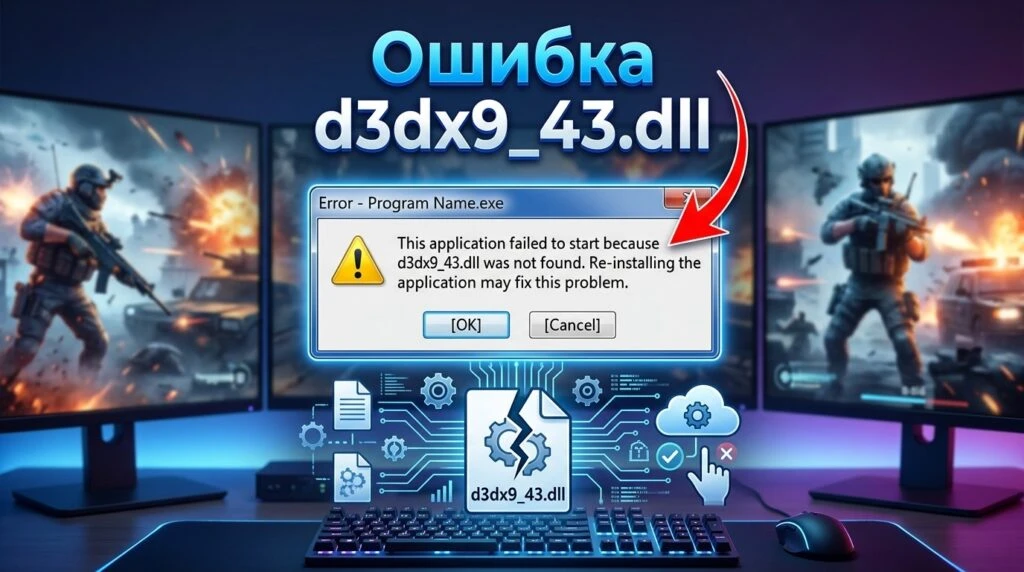 🤖 Ошибка d3dx9_43.dll отсутствует: как исправить