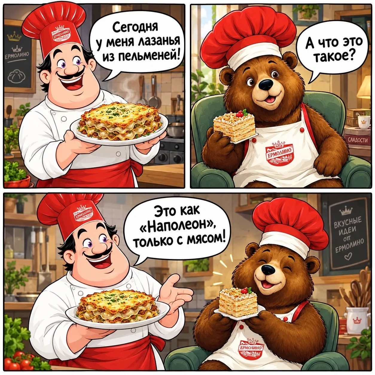 Как-то раз Медведь Пряник пришёл в гости к Маэстро Ермолинскому, чтобы угостить сладким...