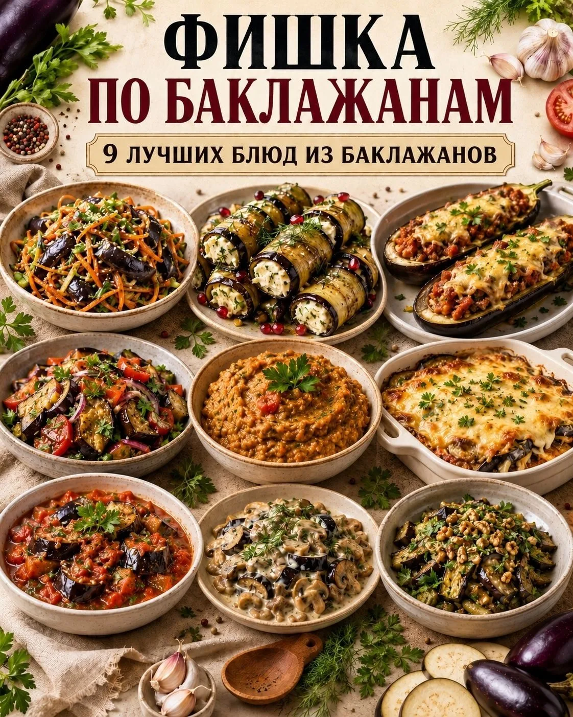 🍆 9 вкуснейших блюд из баклажанов.