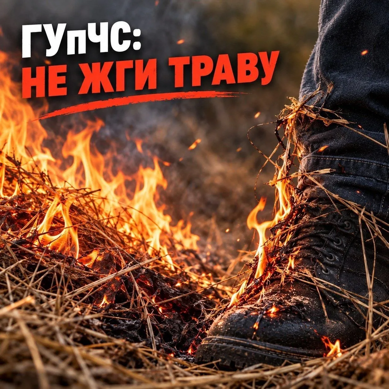❗ Пострадал, когда сжигал сухую траву