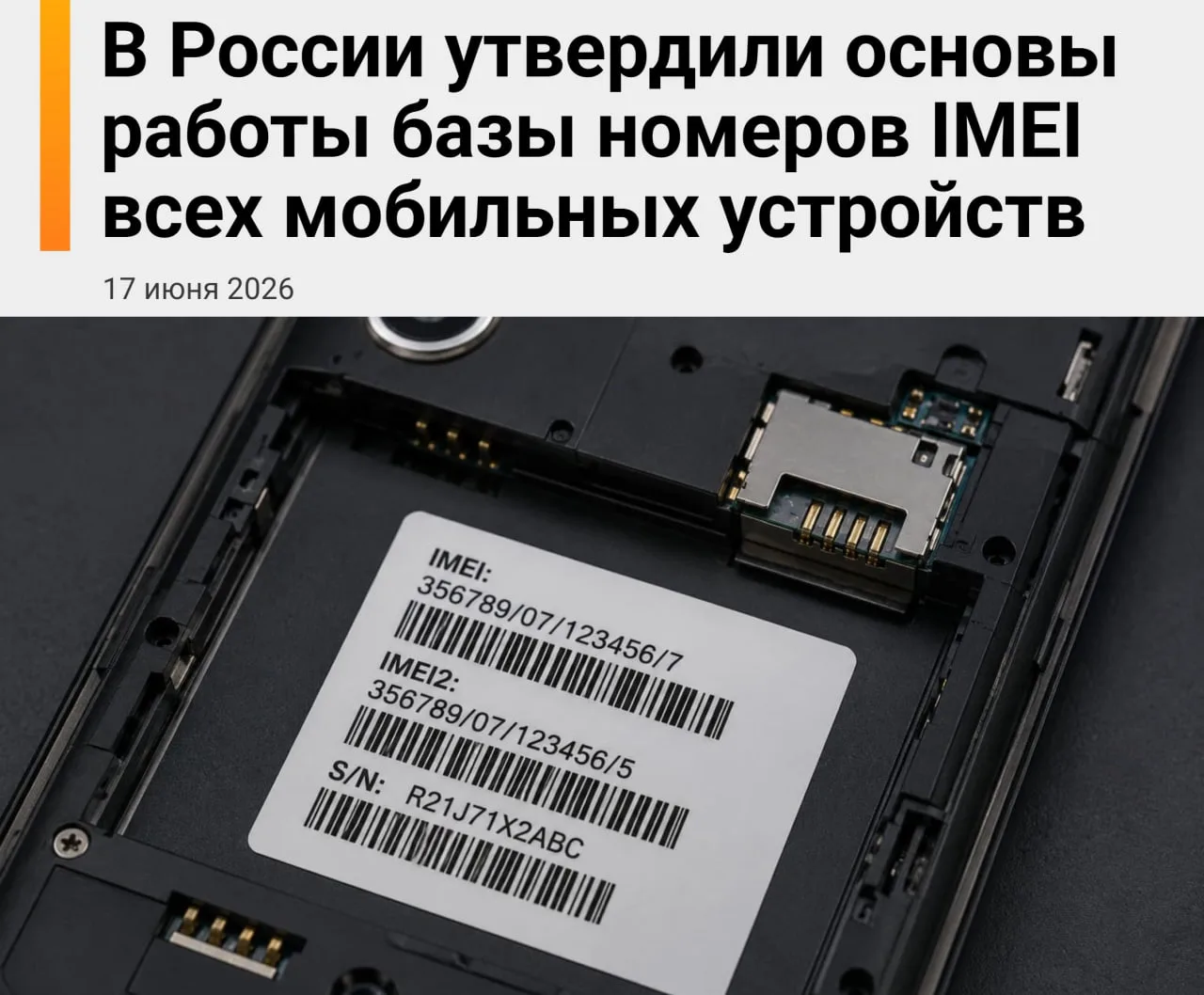 ⚡️Телефоны теперь придётся ставить на государственный учёт — правительство утвердило пр...