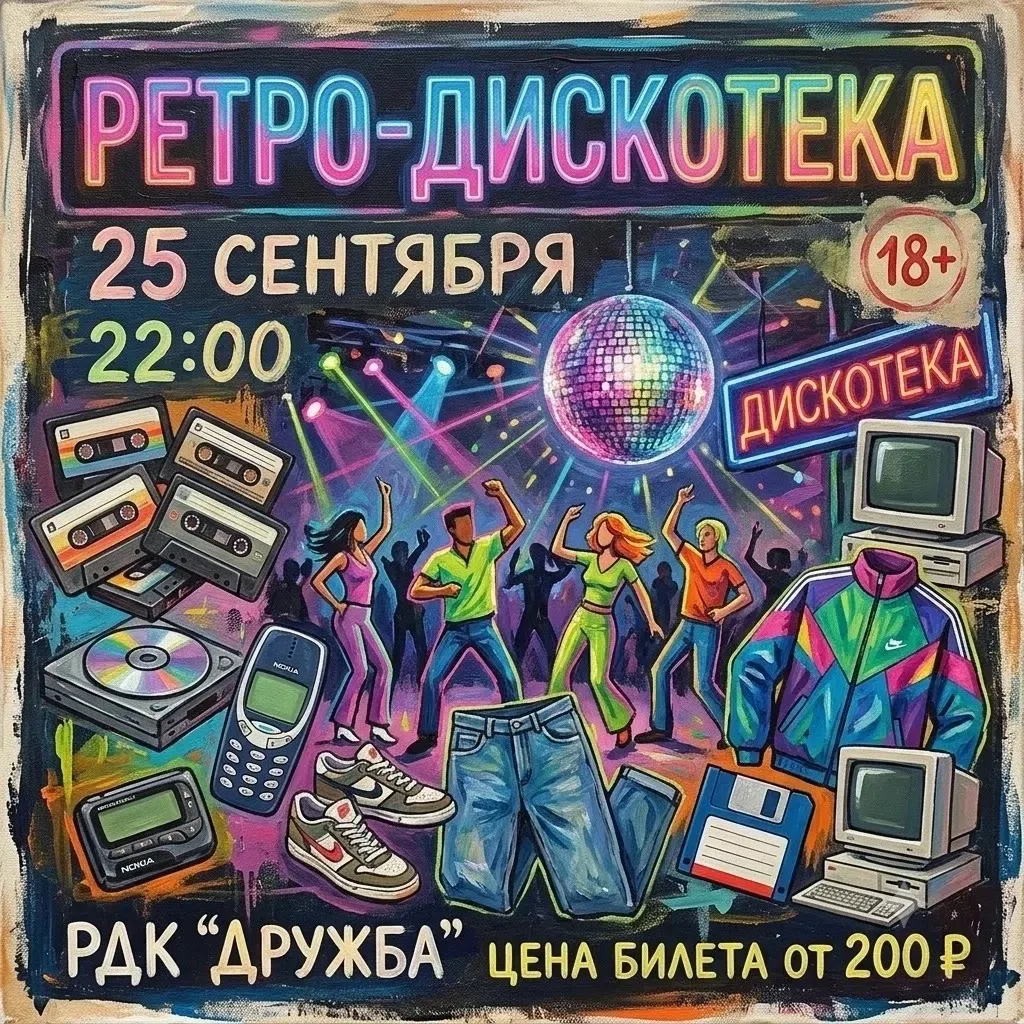 Танцуем до упаду! "Ретро-вечеринка как раньше!" в @club21285231 (Балезинском РДК "Дружба")