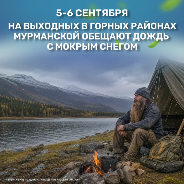 🌧 В Кольском Заполярье в выходные, 5 и 6 сентября, станет прохладнее. В воскресенье во...