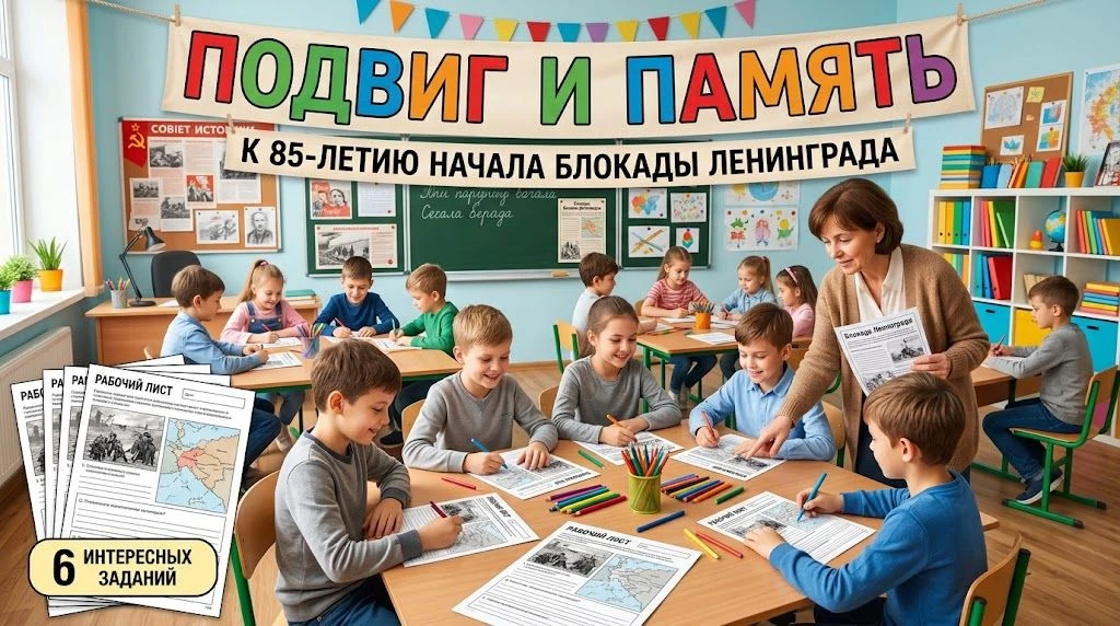 🎁 Рабочий лист №4 "Подвиг и память. К 85-летию Начала Блокады Ленинграда".