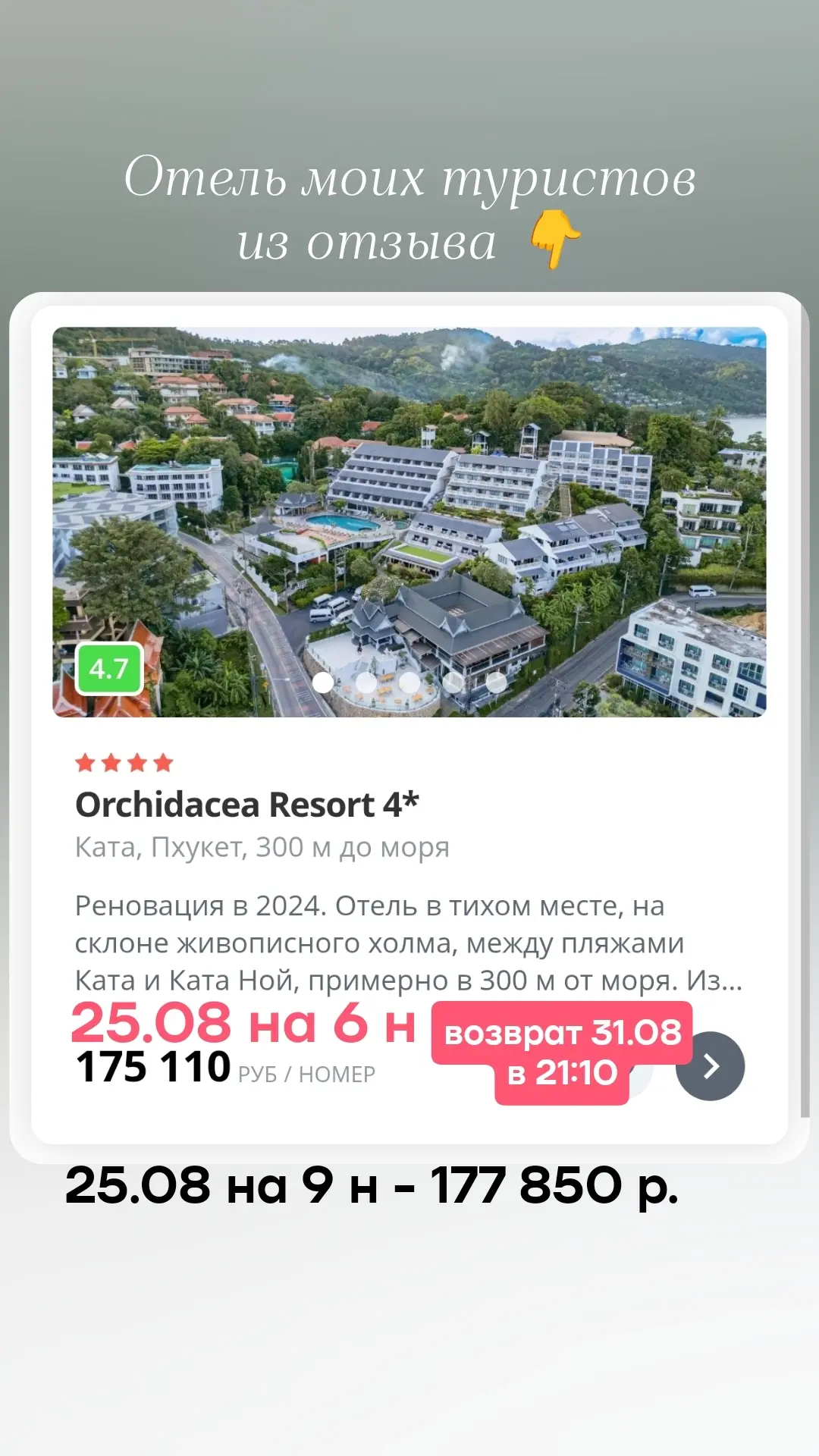 Друзья, хорошие цены в Тай на Пхукет 🌴☀️