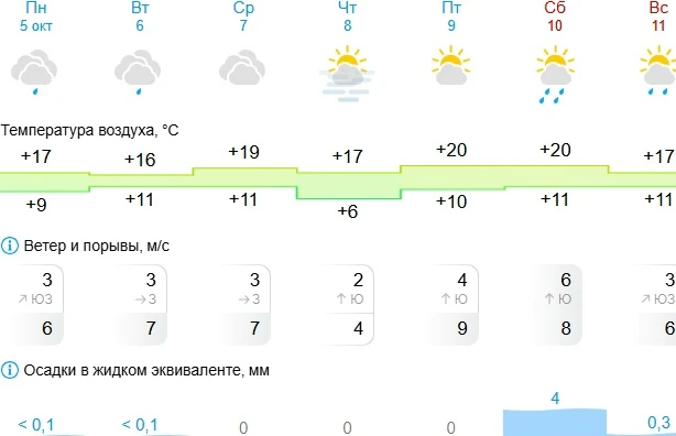 Погода в Ельце на эту неделю🌦