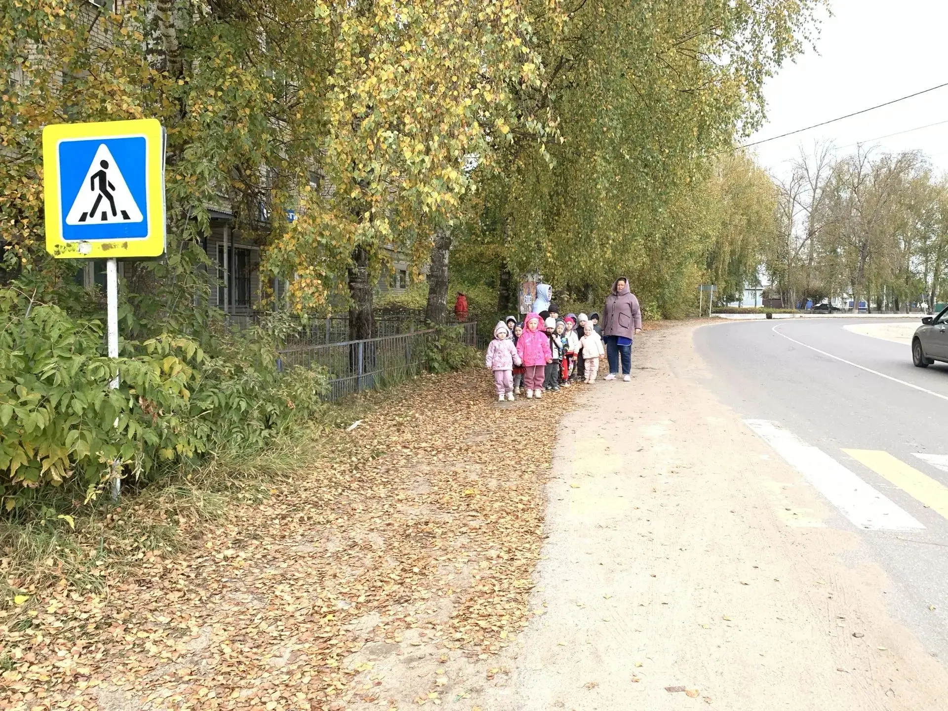В средне-старшей группе «Звездочки» была проведена экскурсия - «День безопасности дорож...