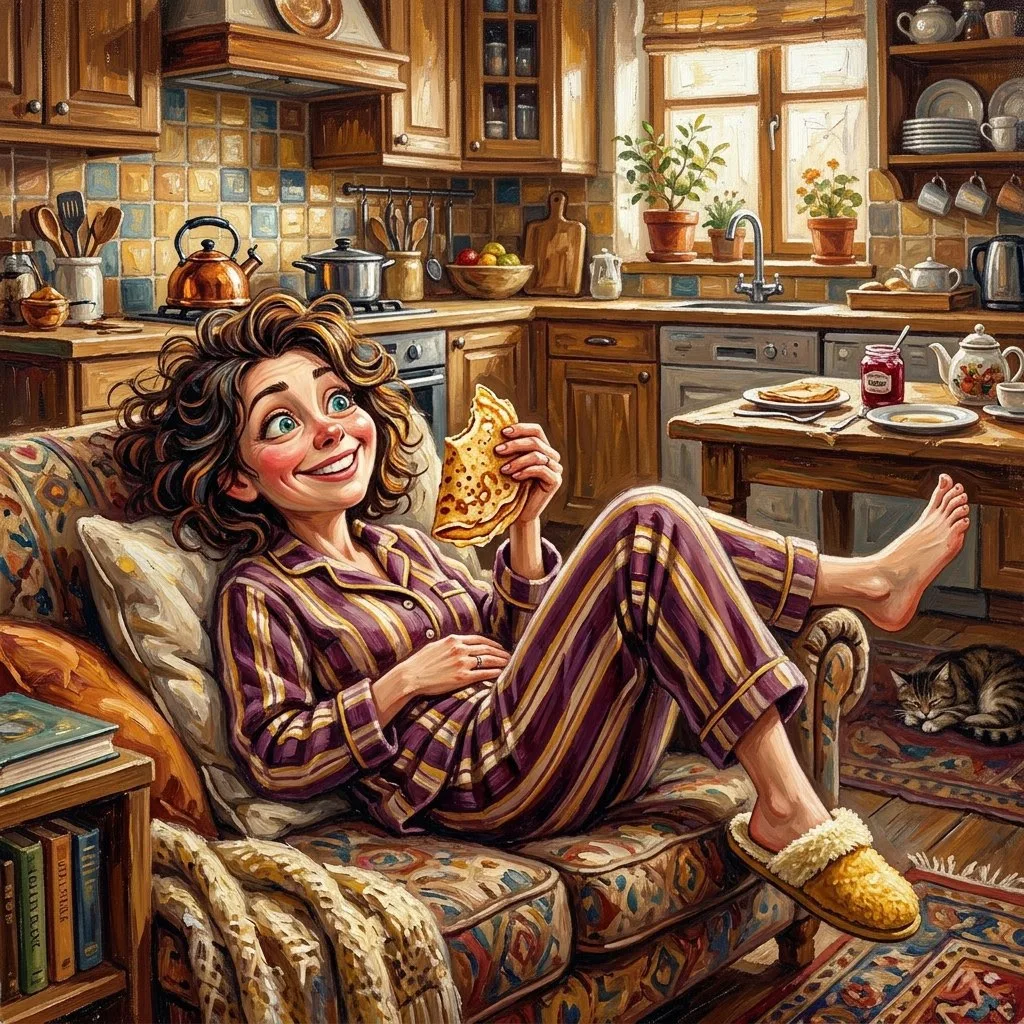 Решила заняться спортом. ⁣⁣⠀
Начала с бега. Добежала до холодильника. ⁣⁣⠀
Нашла оладьи и варенье. ⁣⁣