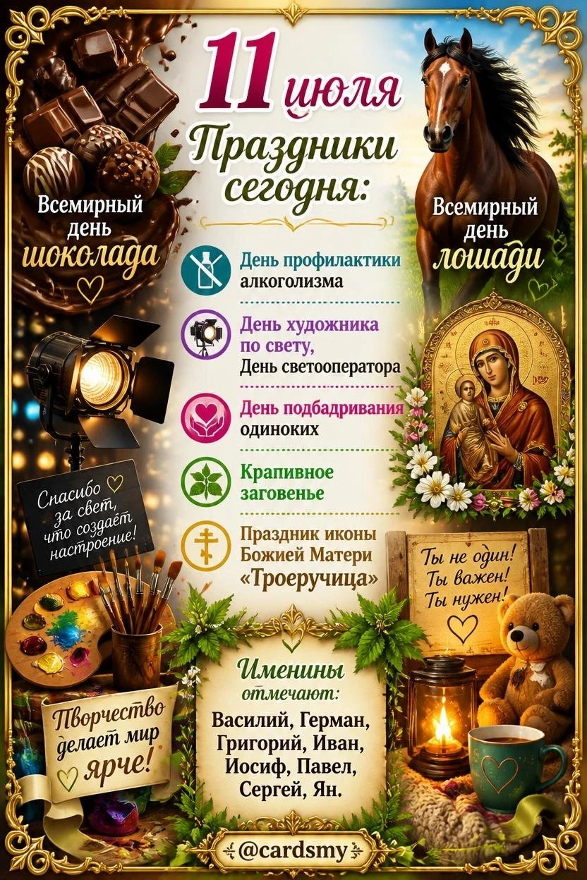 🗓  11 июля – отмечается 18 праздников.