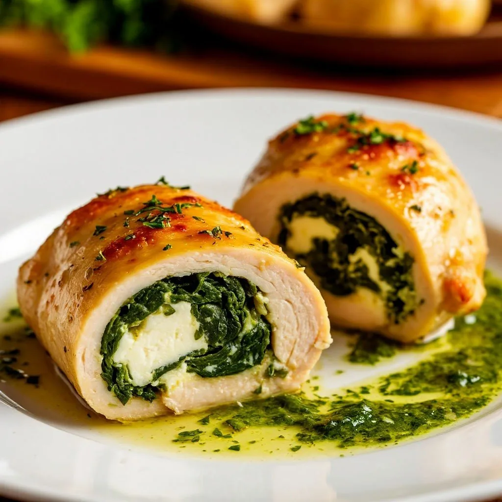Сочные куриные рулетики со шпинатом и сыром в аэрогриле 🍗🌿  ⏱️ Время: 20 мин 🌡 Температура: 180°C 💨 