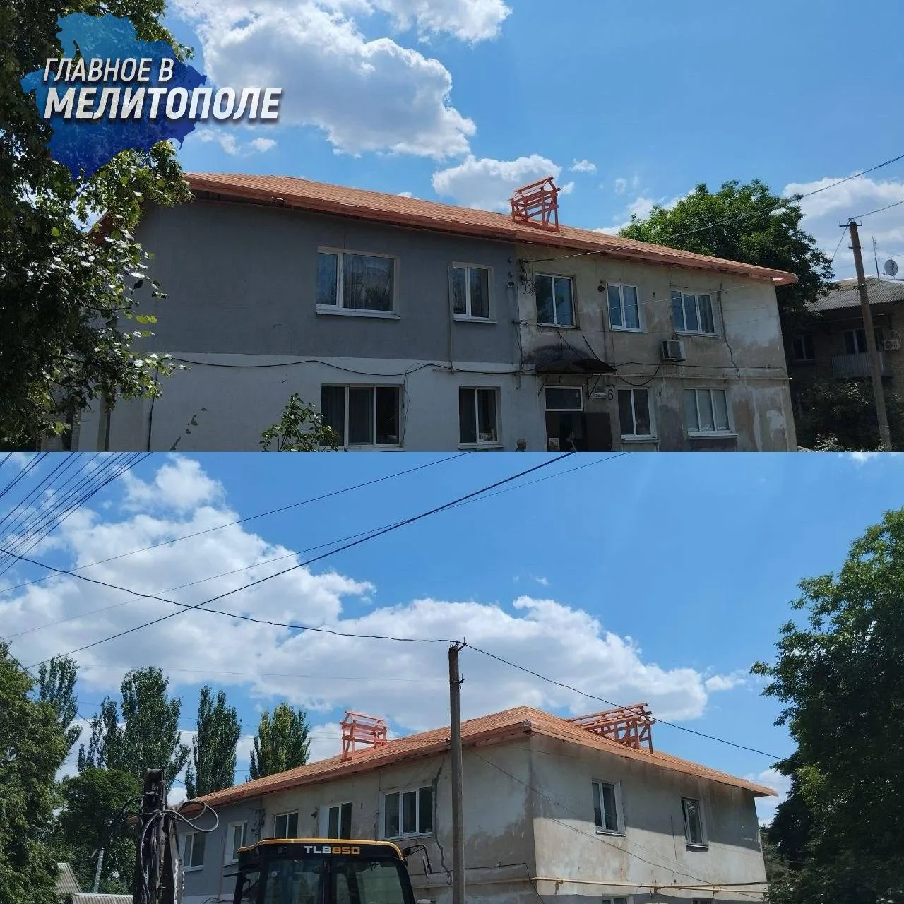 Дагестанские специалисты восстанавливают кровлю многоквартирного дома в Михайловке