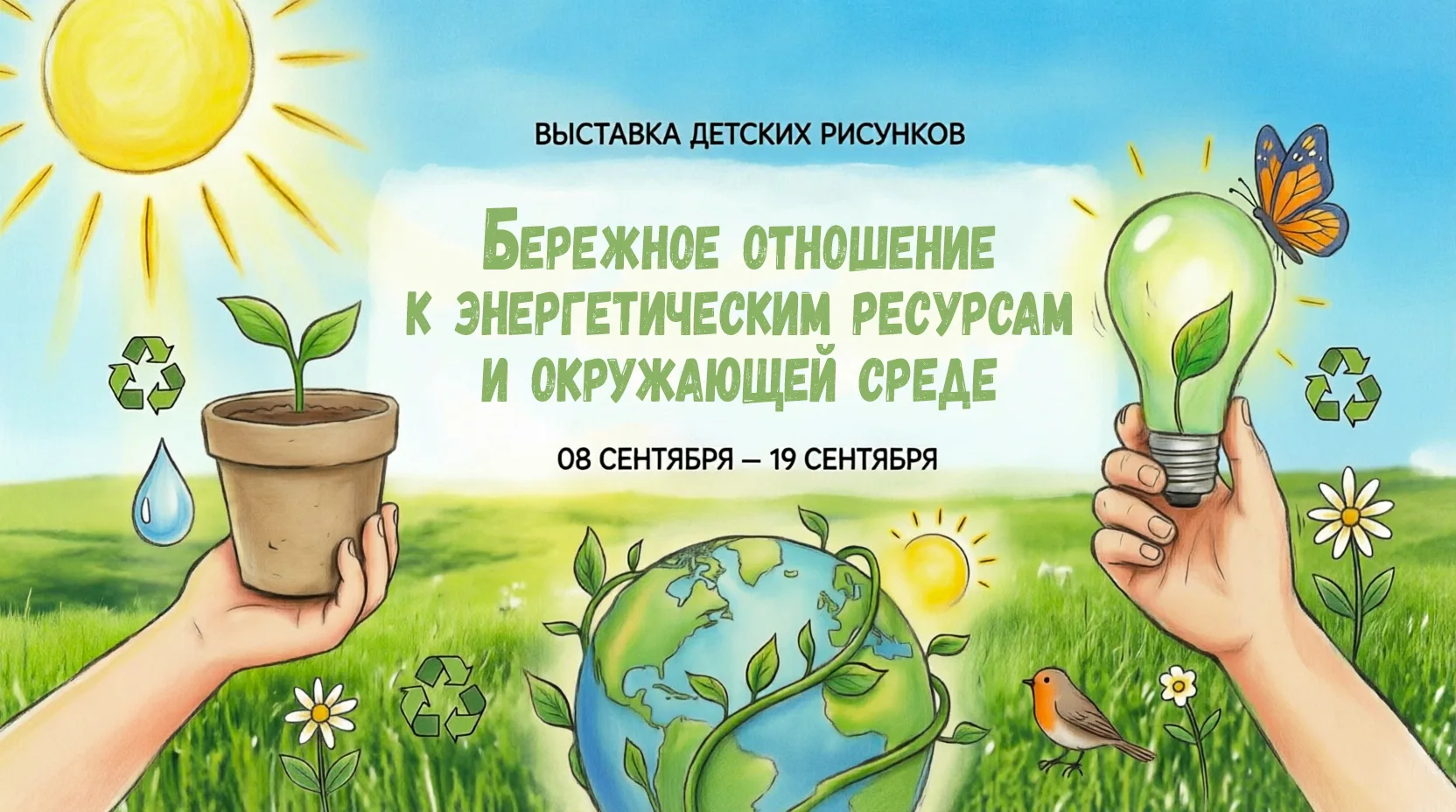 🌱 Дорогие друзья, приглашаем принять участие в выставке рисунков «Бережное отношение к...