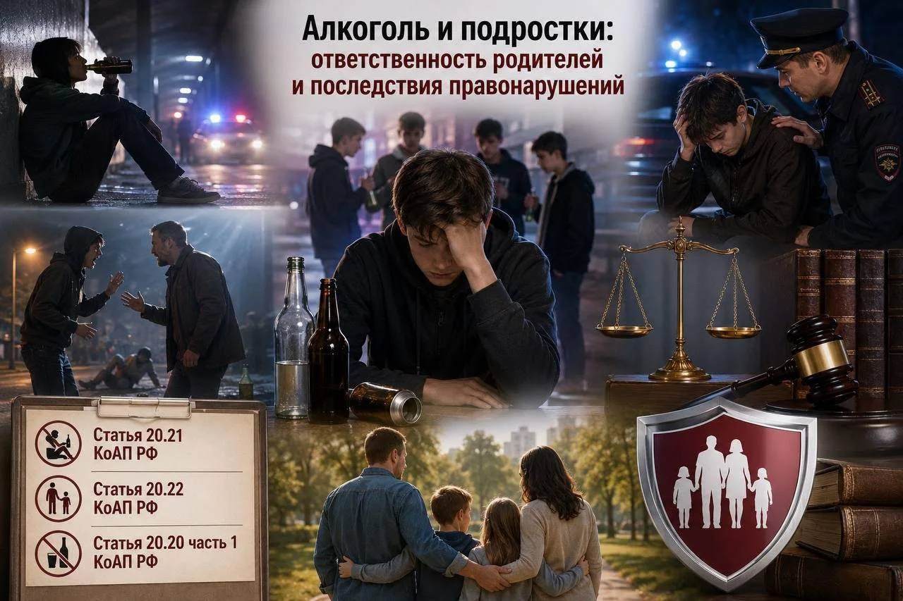 Алкоголь и подростки: ответственность родителей и последствия правонарушений