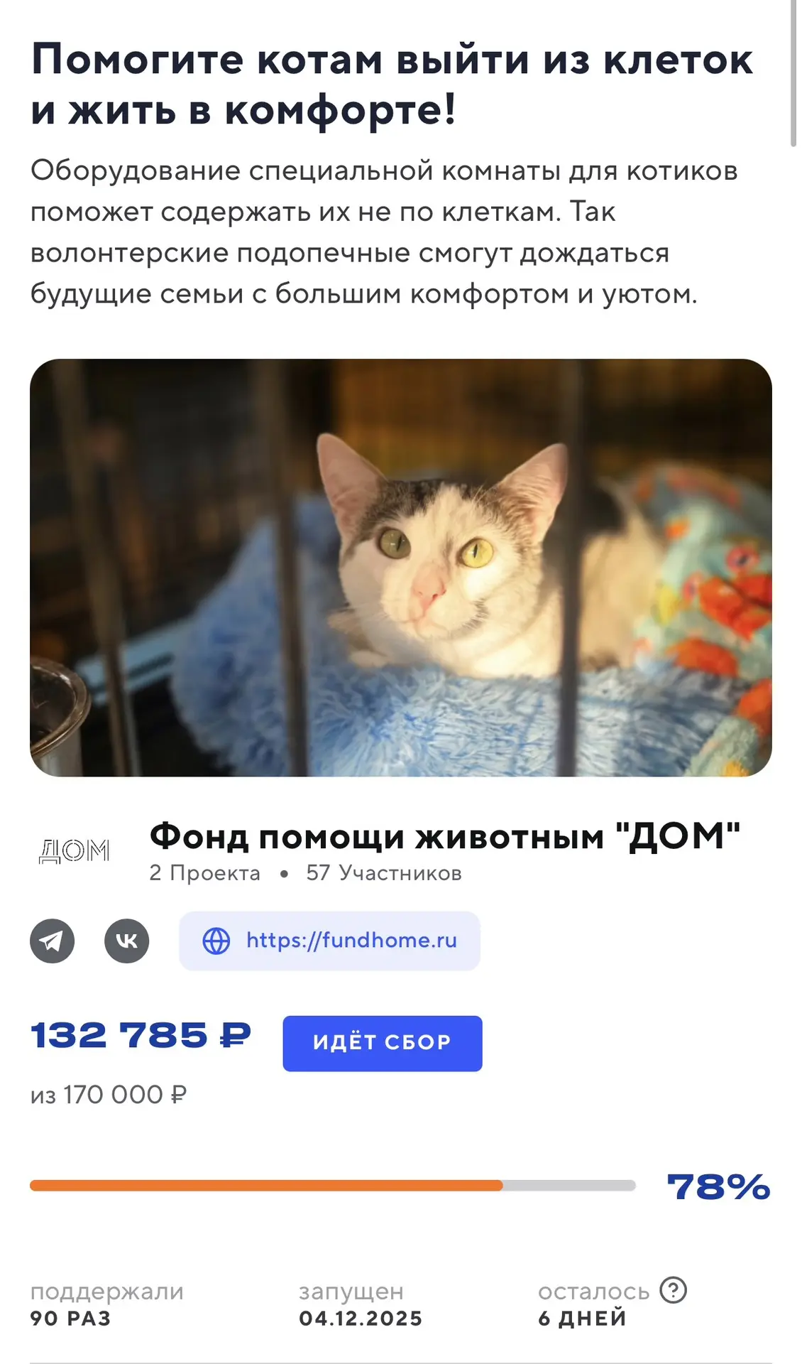 До завершения сбора — всего 6 дней 💜