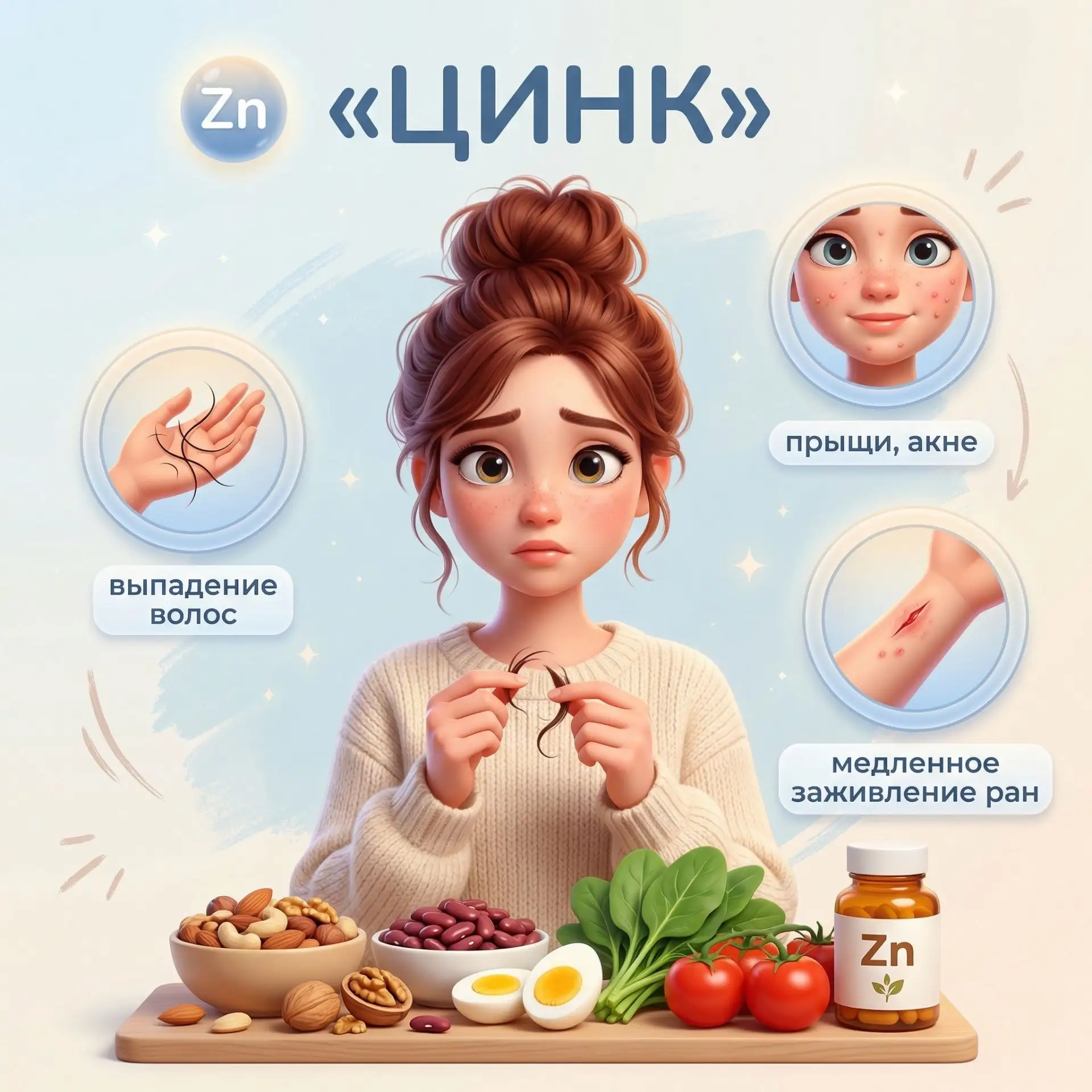 Ранняя седина говорит о недостатке йода. Хроническая усталость и судороги — о дефиците магния  Девоч