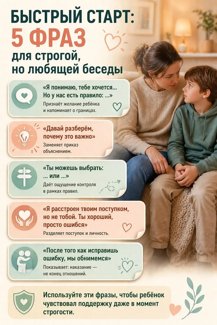 Рубрика "Родителям в помощь" 🤗

Правила, строгость и любовь 😊