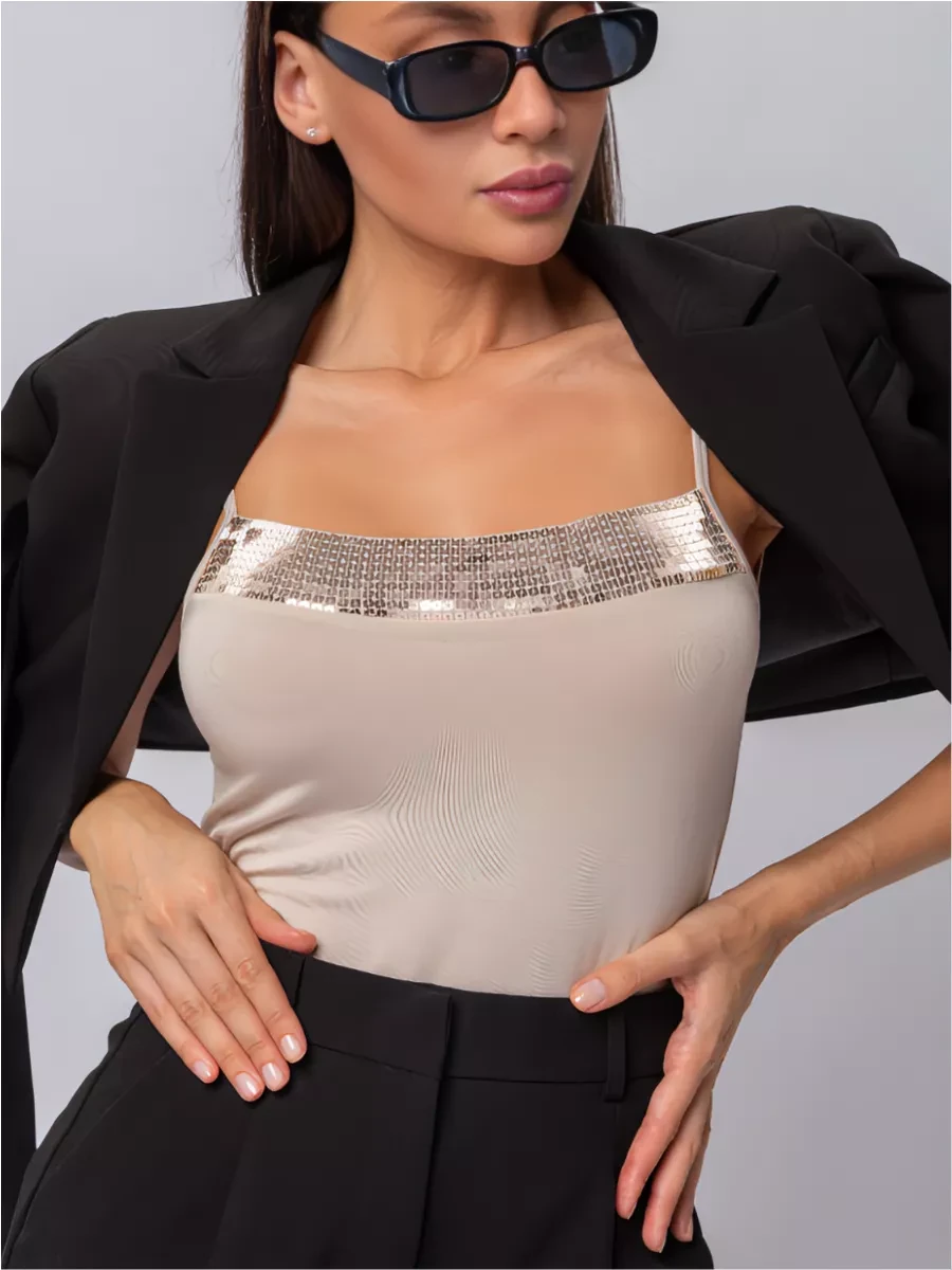 ⚡️ майка бельевая с пайетками, Amara Shop