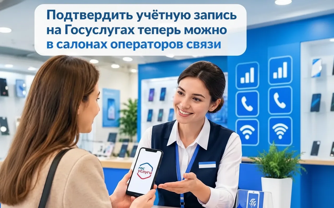 📲 Подтвердить учётную запись на Госуслугах теперь можно в салонах операторов связи